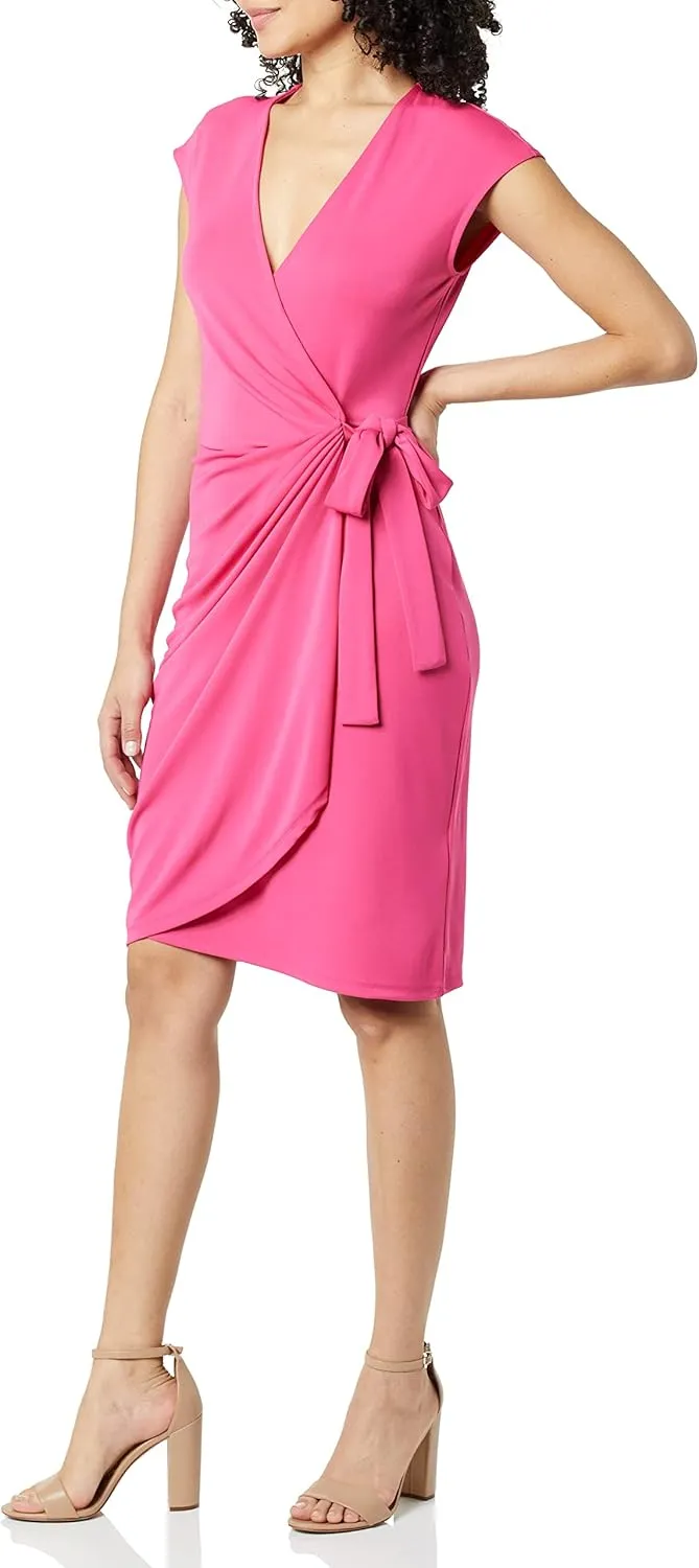Amazon Essentials Women's Classic Cap Sleeve Wrap Dress (Available in Plus Size)
