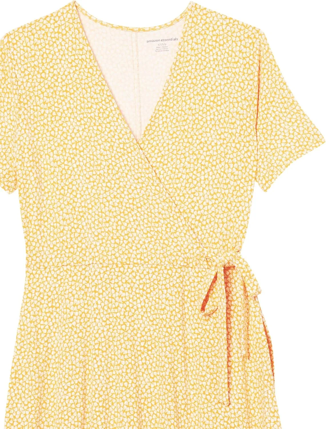 Amazon Essentials Women's Short Sleeve Faux-Wrap Dress