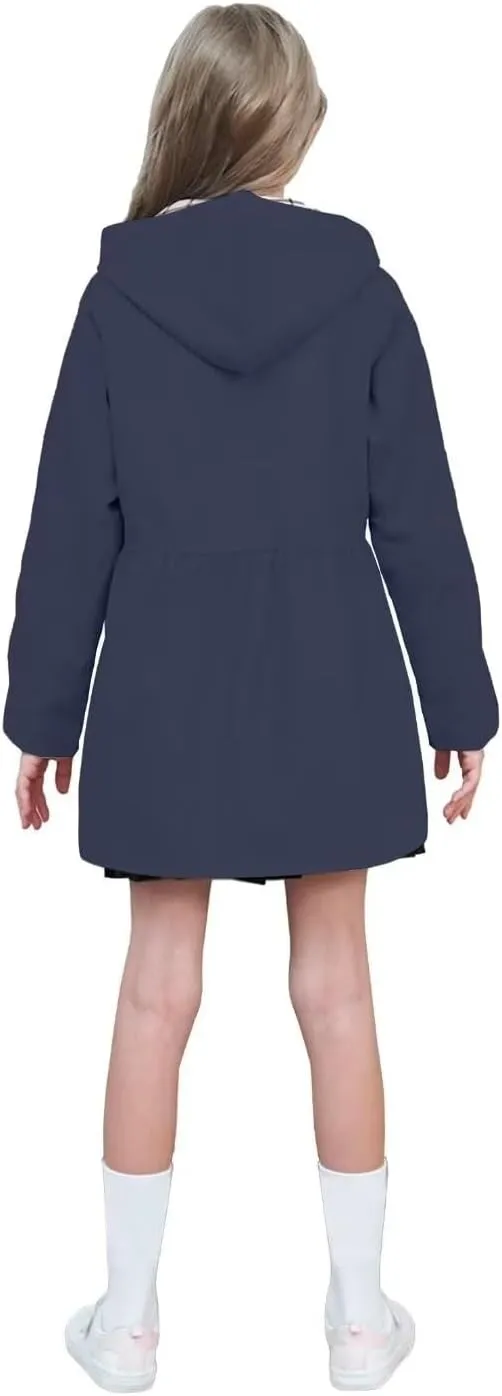 BINPAW Girl's Hooded Trench Coat
