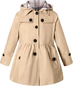 BINPAW Girl's Hooded Trench Coat