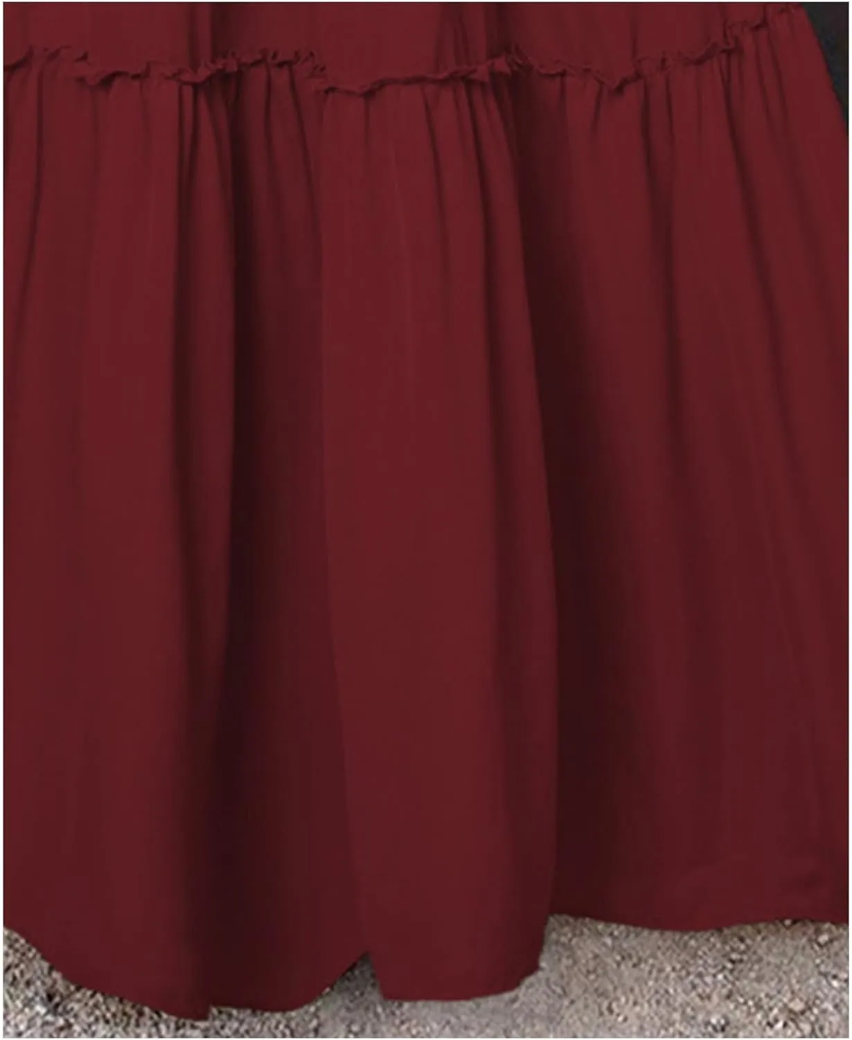 Boho Skirts for Women Summer Casual Summer Elastic High Waist A-Line Ruffle Hem Maxi Skirt Beach Long Skirt