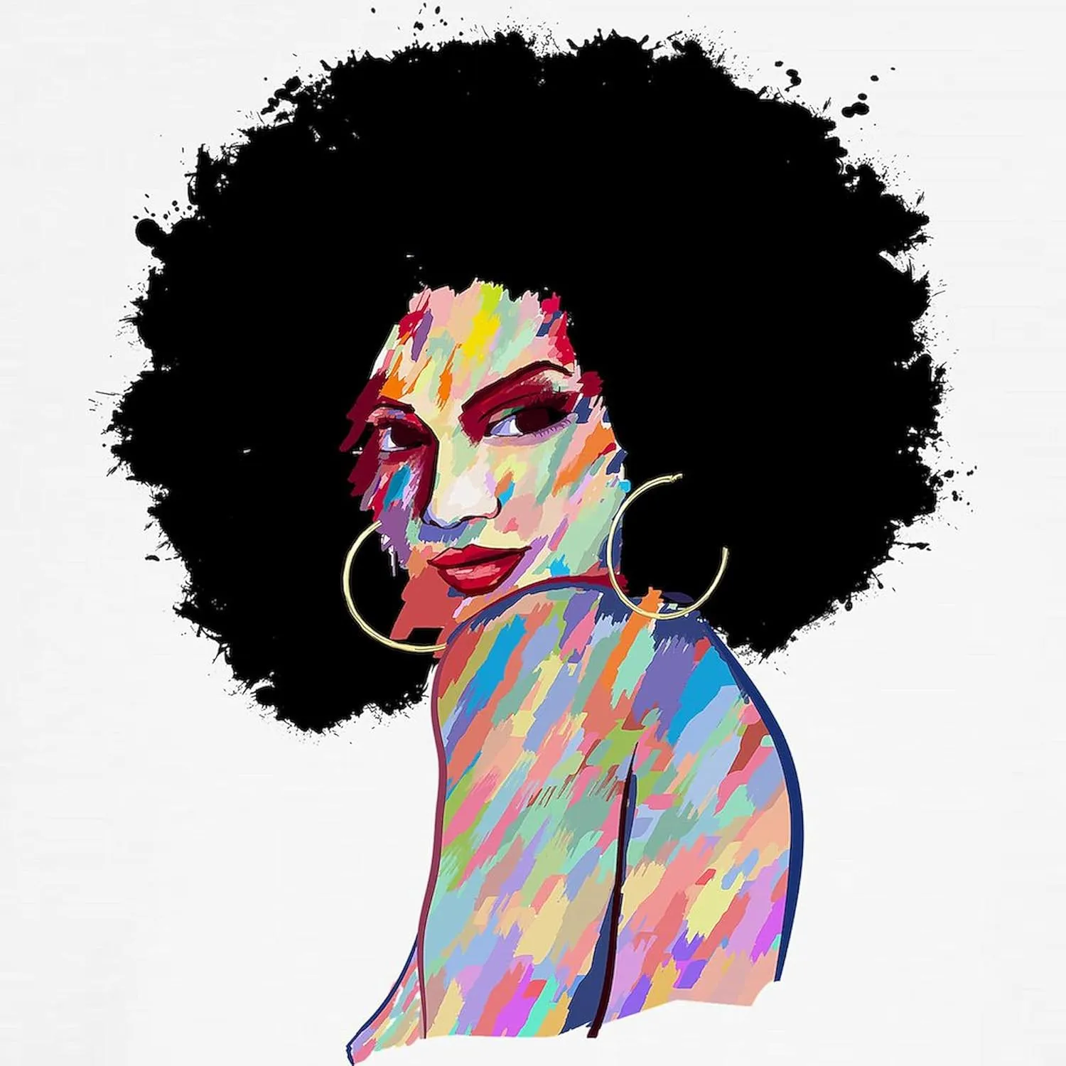 CafePress Artistic Black Woman Hand Painted African T Shirt Kids Cotton T-Shirt