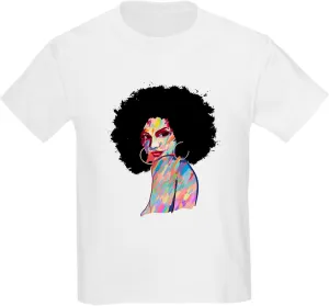CafePress Artistic Black Woman Hand Painted African T Shirt Kids Cotton T-Shirt