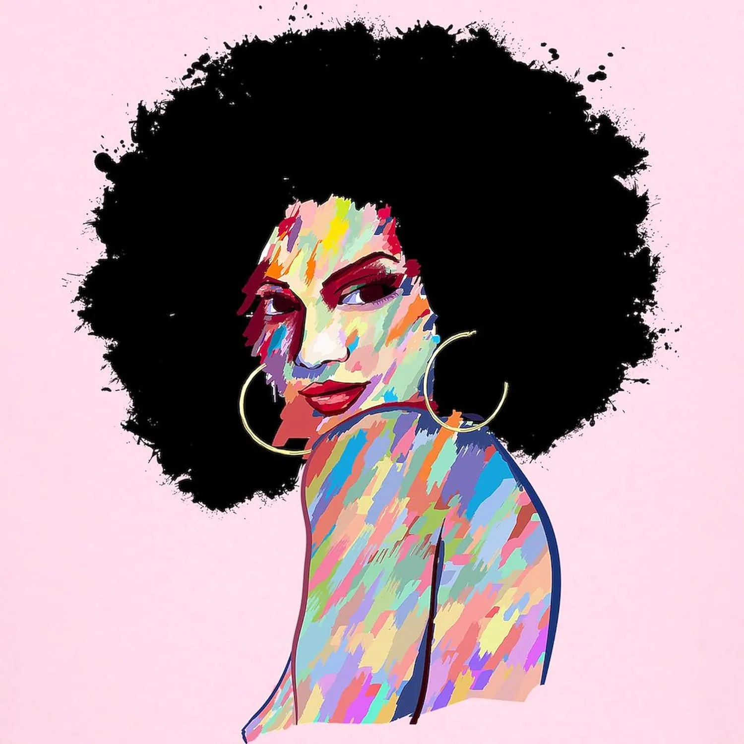 CafePress Artistic Black Woman Hand Painted African T Shirt Kids Cotton T-Shirt
