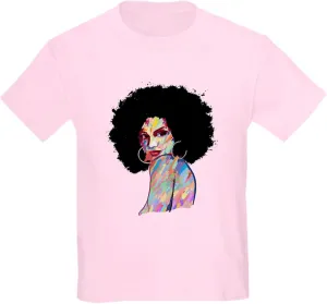 CafePress Artistic Black Woman Hand Painted African T Shirt Kids Cotton T-Shirt