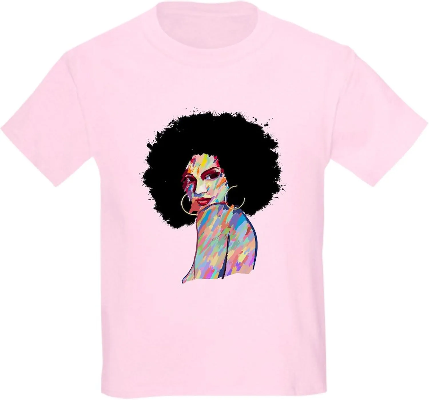 CafePress Artistic Black Woman Hand Painted African T Shirt Kids Cotton T-Shirt