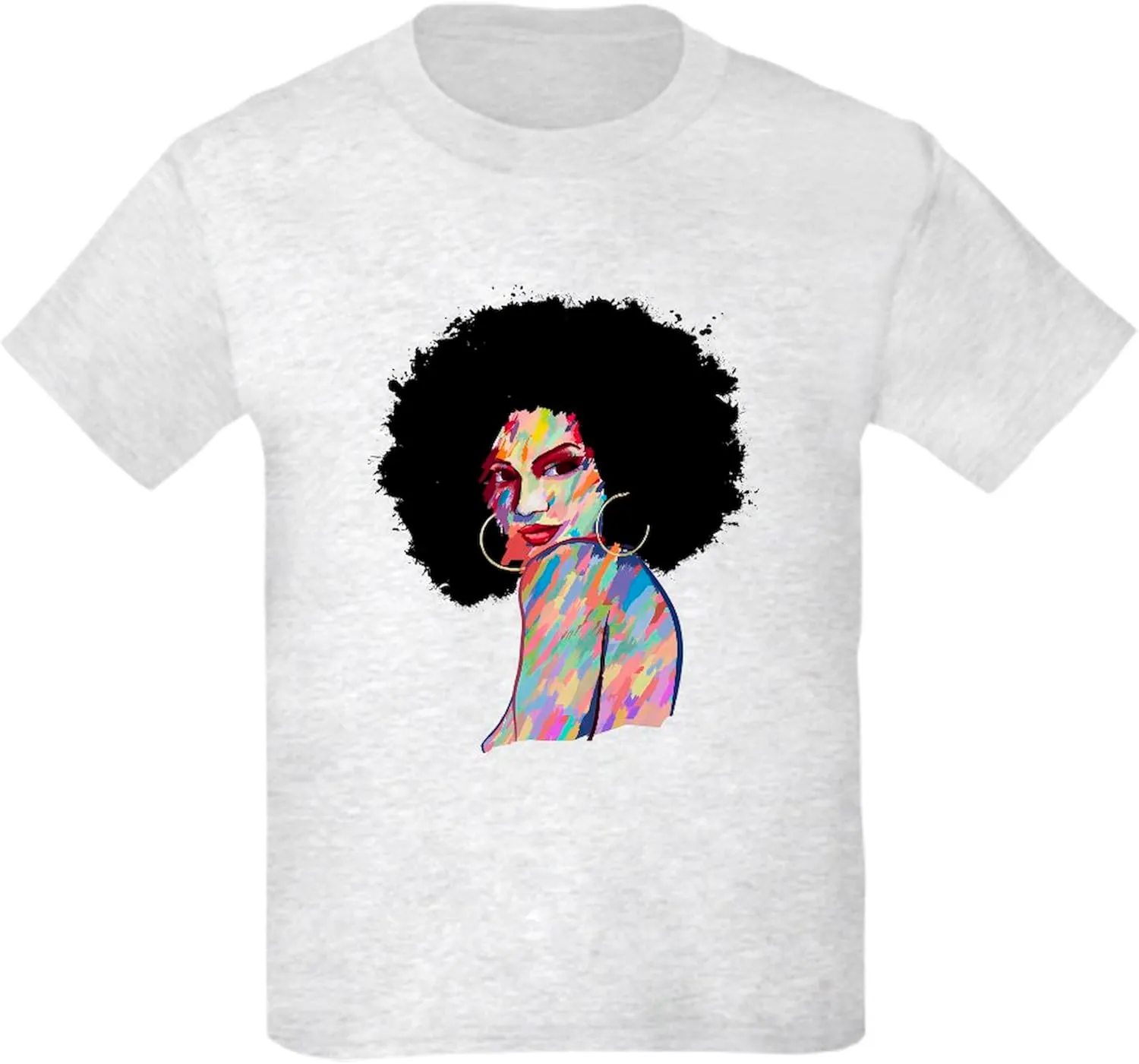CafePress Artistic Black Woman Hand Painted African T Shirt Kids Cotton T-Shirt