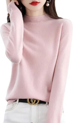 Cashmere Sweaters for Women, 100% Cashmere Sweater Crewneck Sweater Long Sleeve Pullover Sweater Casual Sweater