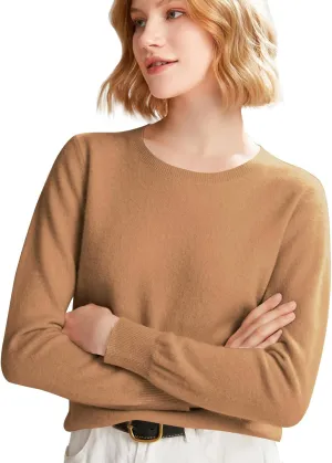 Cashmere Sweaters for Women Long Sleeve Crewneck Soft Warm Pullover Tops Casual Lightweight Oversized Knit Sweater