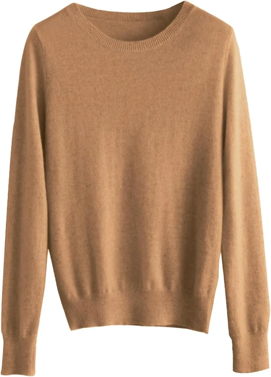Cashmere Sweaters for Women Long Sleeve Crewneck Soft Warm Pullover Tops Casual Lightweight Oversized Knit Sweater