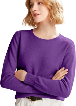 Cashmere Sweaters for Women Long Sleeve Crewneck Soft Warm Pullover Tops Casual Lightweight Oversized Knit Sweater