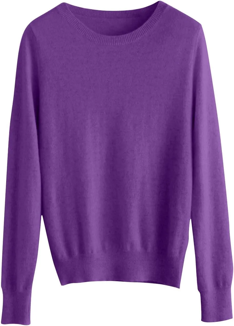 Cashmere Sweaters for Women Long Sleeve Crewneck Soft Warm Pullover Tops Casual Lightweight Oversized Knit Sweater