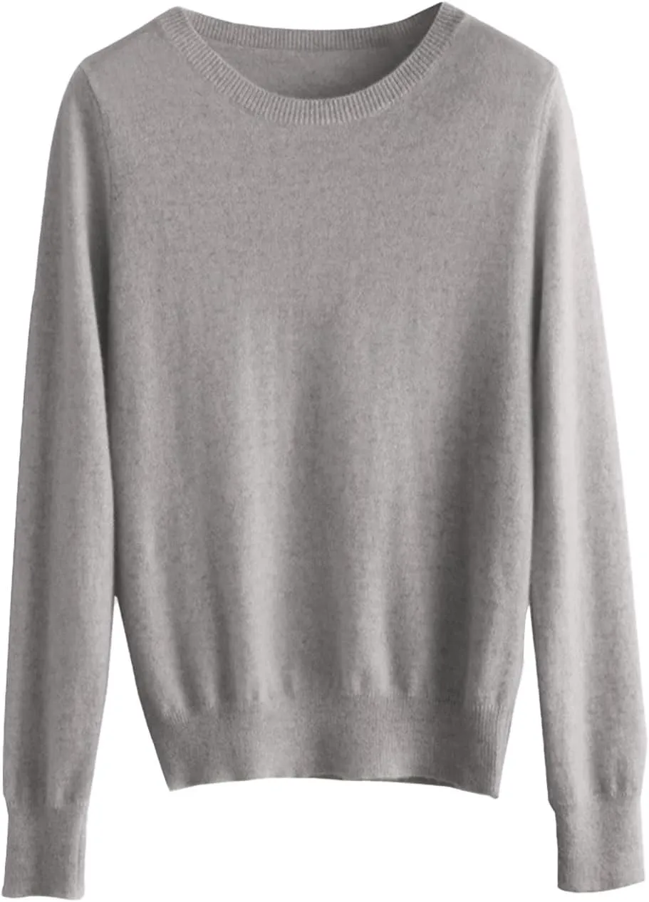 Cashmere Sweaters for Women Long Sleeve Crewneck Soft Warm Pullover Tops Casual Lightweight Oversized Knit Sweater