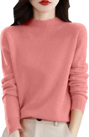 Cashmere Sweaters for Women Long Sleeve Crewneck Soft Warm Pullover Tops Casual Lightweight Oversized Knit Sweater