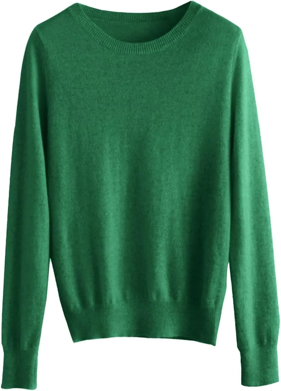 Cashmere Sweaters for Women Long Sleeve Crewneck Soft Warm Pullover Tops Casual Lightweight Oversized Knit Sweater