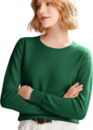 Cashmere Sweaters for Women Long Sleeve Crewneck Soft Warm Pullover Tops Casual Lightweight Oversized Knit Sweater