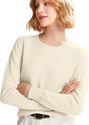 Cashmere Sweaters for Women Long Sleeve Crewneck Soft Warm Pullover Tops Casual Lightweight Oversized Knit Sweater