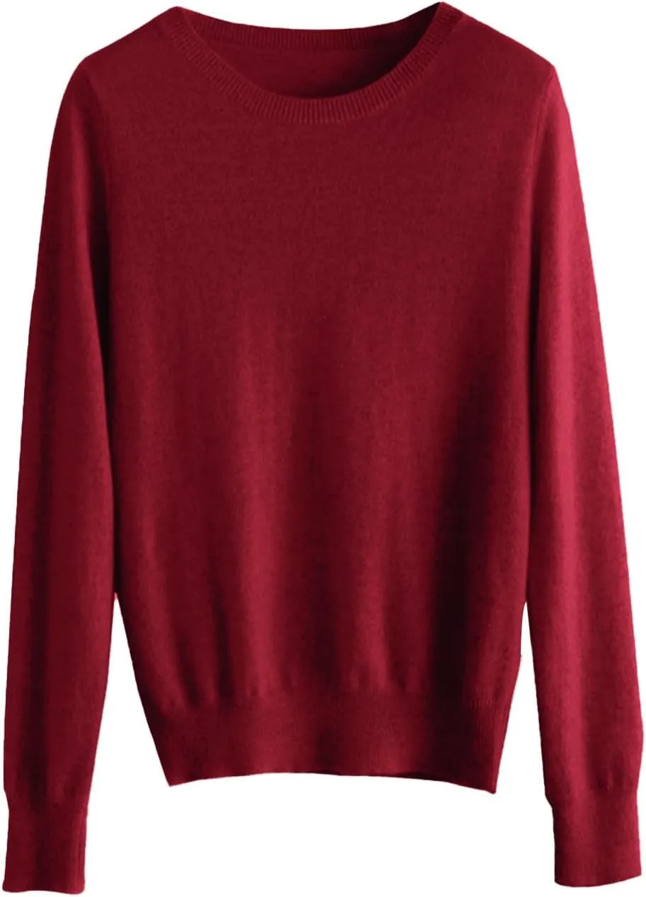 Cashmere Sweaters for Women Wool Blend Knit Sweater Long Sleeve Crewneck Pullover Sweater 2024 Fall Outfits