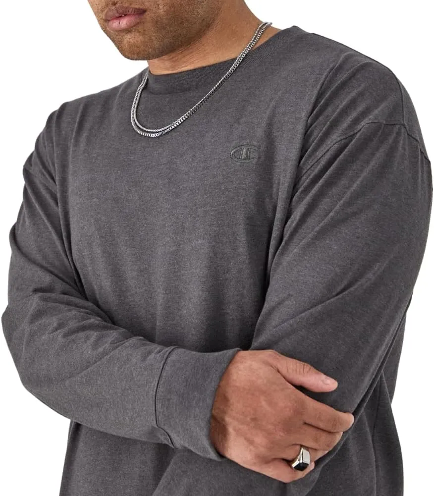 Champion Men's Long Sleeve T-shirt, Classic T-shirt for Men (Reg. Or Big & Tall)