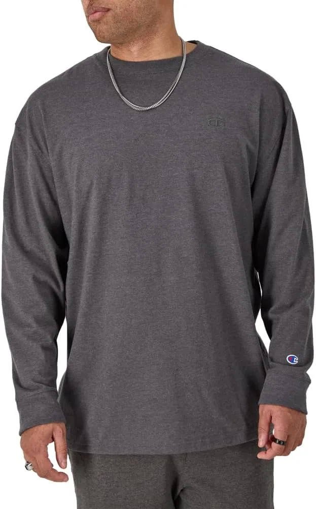 Champion Men's Long Sleeve T-shirt, Classic T-shirt for Men (Reg. Or Big & Tall)