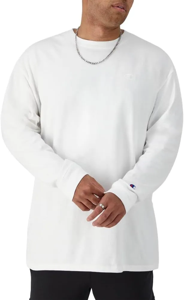 Champion Men's Long Sleeve T-shirt, Classic T-shirt for Men (Reg. Or Big & Tall)