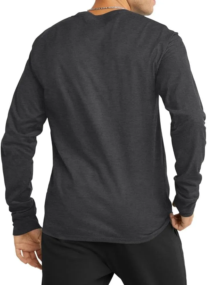 Champion Men's Long Sleeve T-shirt, Classic T-shirt for Men (Reg. Or Big & Tall)