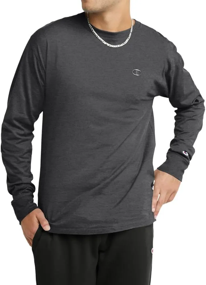 Champion Men's Long Sleeve T-shirt, Classic T-shirt for Men (Reg. Or Big & Tall)