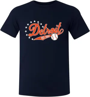 City Baseball Mens T-Shirt Short Sleeve Shirt Gifts Crew Neck Apparel for Baseball Fan Shirt