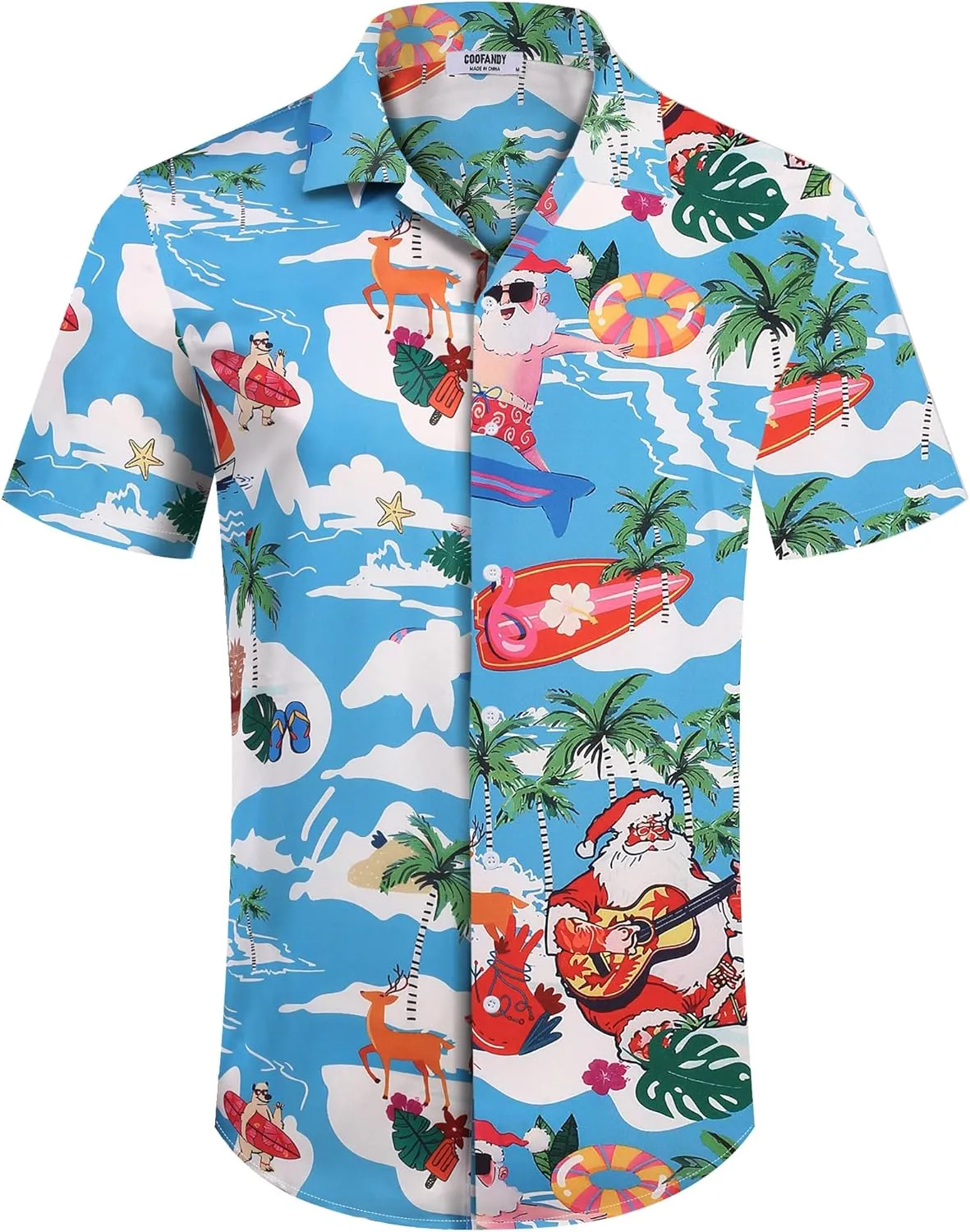 COOFANDY Mens Hawaiian Shirts Short Sleeve Tropical Button Down Shirt Floral Shirt Summer Beach Shirt