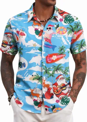 COOFANDY Mens Hawaiian Shirts Short Sleeve Tropical Button Down Shirt Floral Shirt Summer Beach Shirt