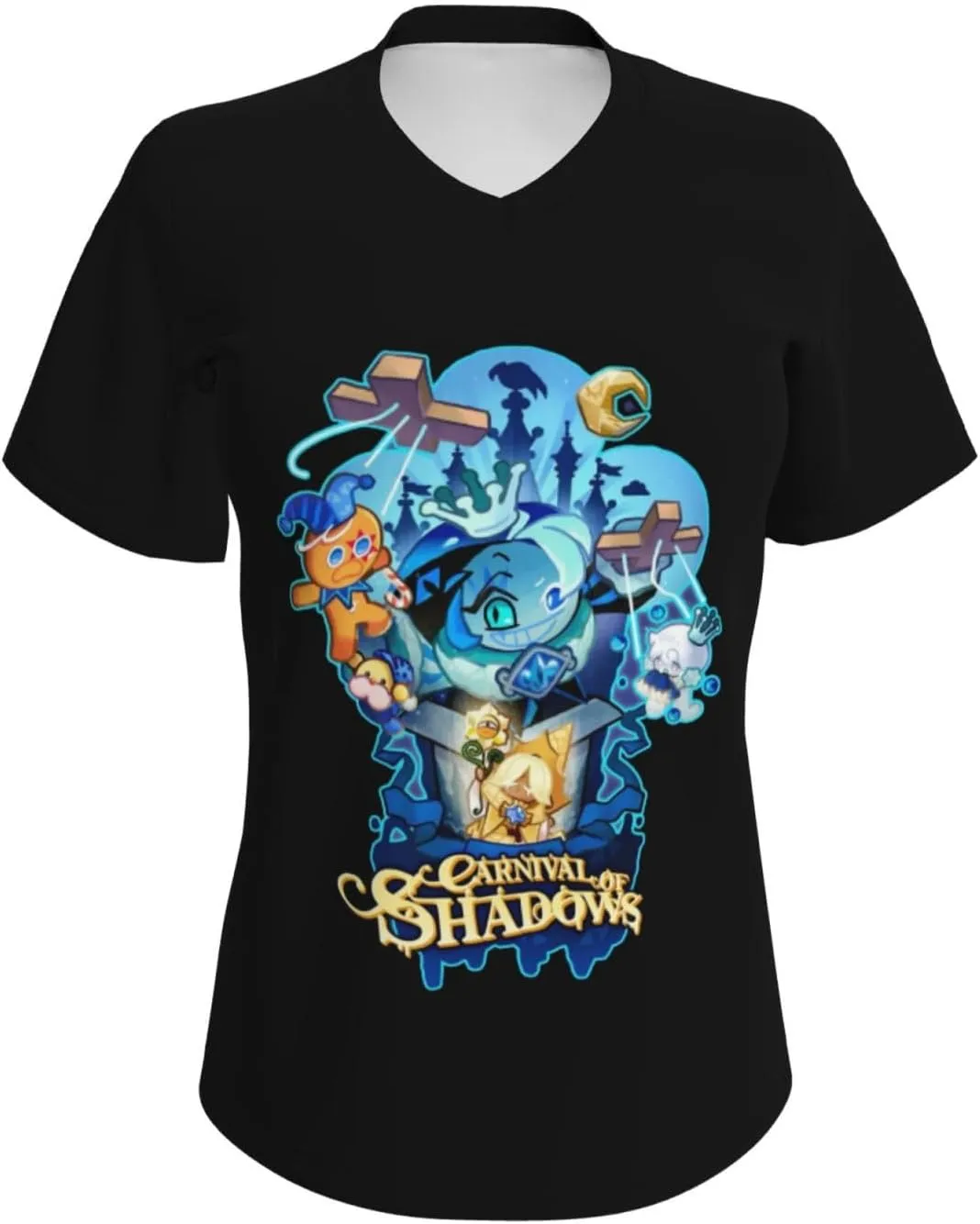 Cookie Run Kingdom T-Shirt, Women's Regular Fit V-Neck Short Sleeved T-Shirt