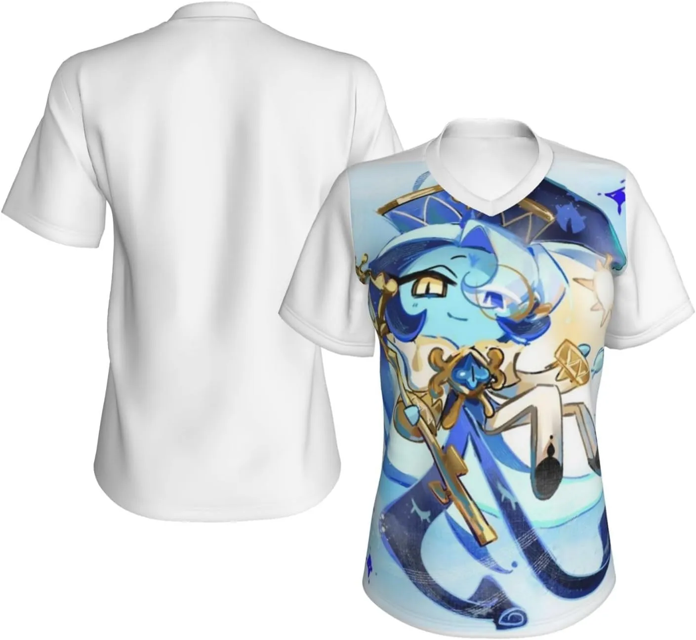 Cookie Run Kingdom T-Shirt, Women's Regular Fit V-Neck Short Sleeved T-Shirt