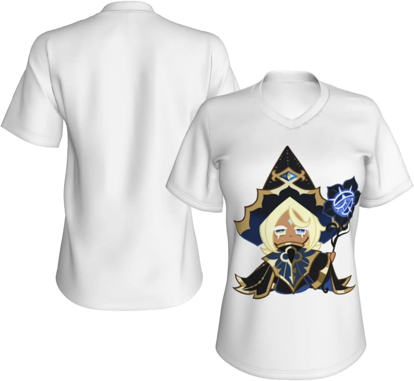 Cookie Run Kingdom T-Shirt, Women's Regular Fit V-Neck Short Sleeved T-Shirt