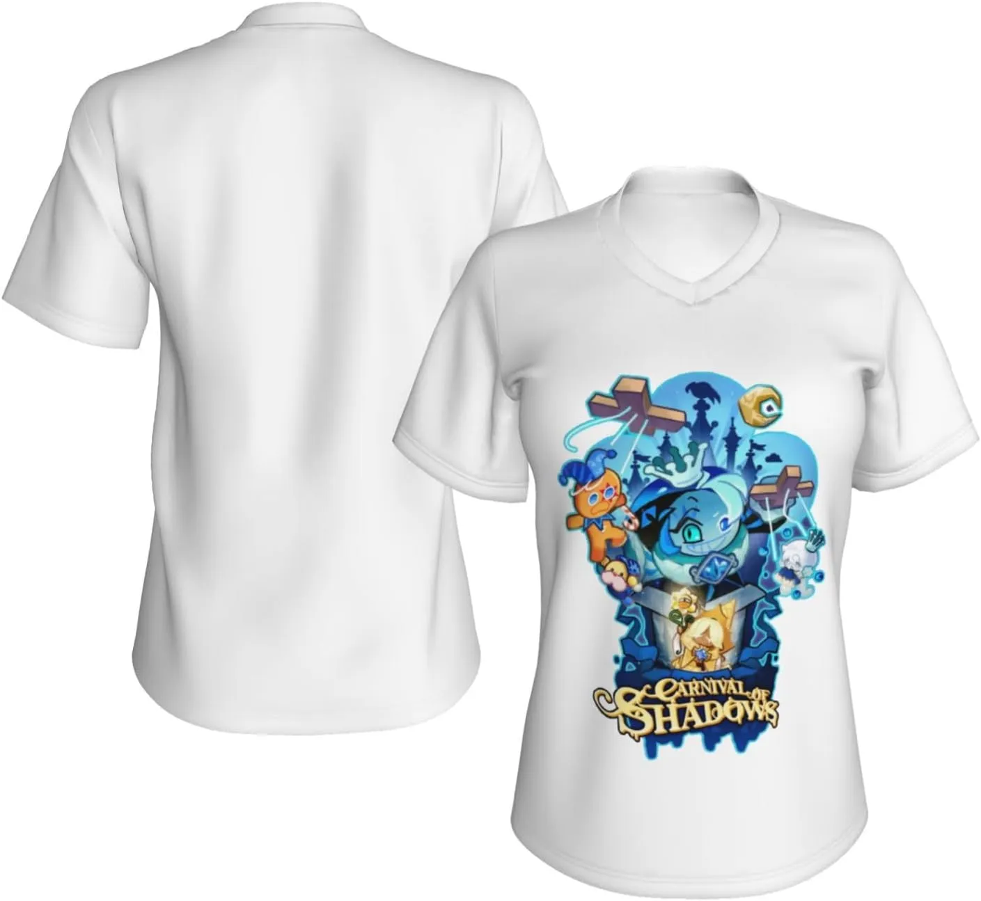 Cookie Run Kingdom T-Shirt, Women's Regular Fit V-Neck Short Sleeved T-Shirt