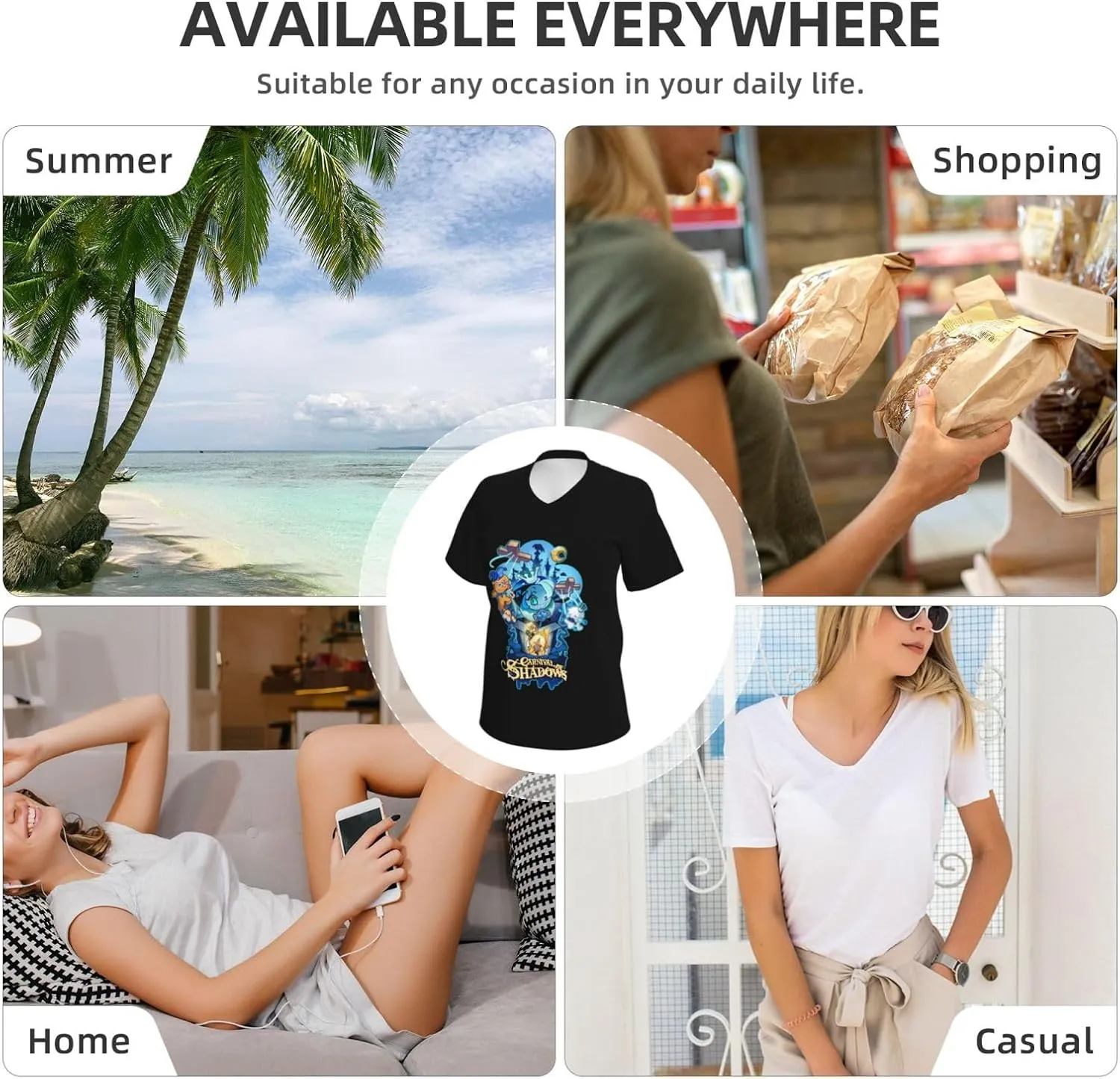 Cookie Run Kingdom T-Shirt, Women's Regular Fit V-Neck Short Sleeved T-Shirt