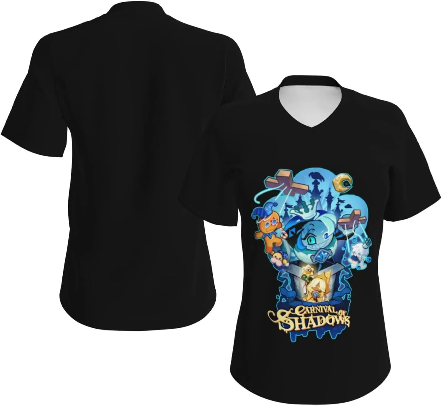 Cookie Run Kingdom T-Shirt, Women's Regular Fit V-Neck Short Sleeved T-Shirt