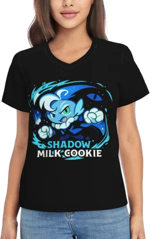 Cookie Run Kingdom T-Shirt, Women's Regular Fit V-Neck Short Sleeved T-Shirt