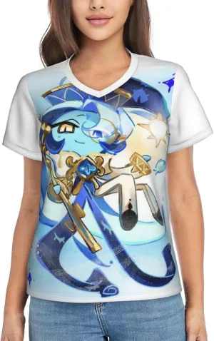 Cookie Run Kingdom T-Shirt, Women's Regular Fit V-Neck Short Sleeved T-Shirt