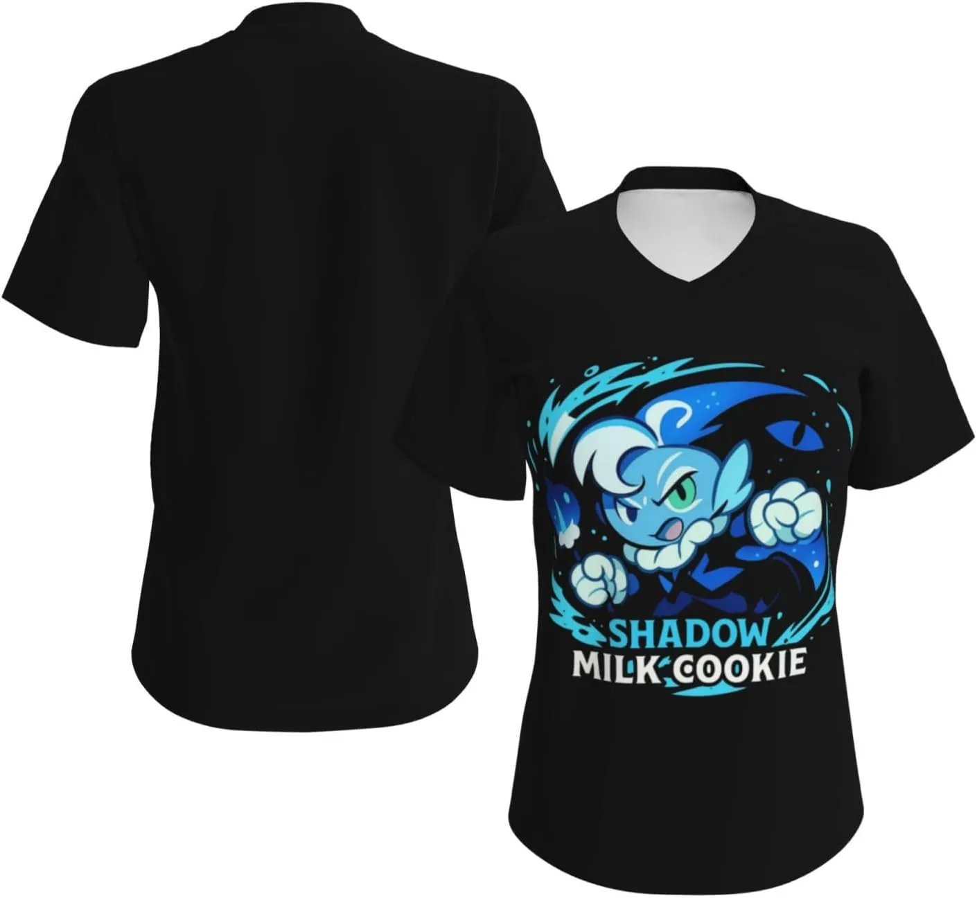 Cookie Run Kingdom T-Shirt, Women's Regular Fit V-Neck Short Sleeved T-Shirt