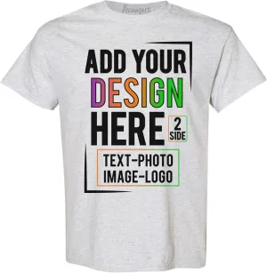 Custom T Shirt Men Women Add Your Own Design Picture Photo Text Front Back Side T-Shirt