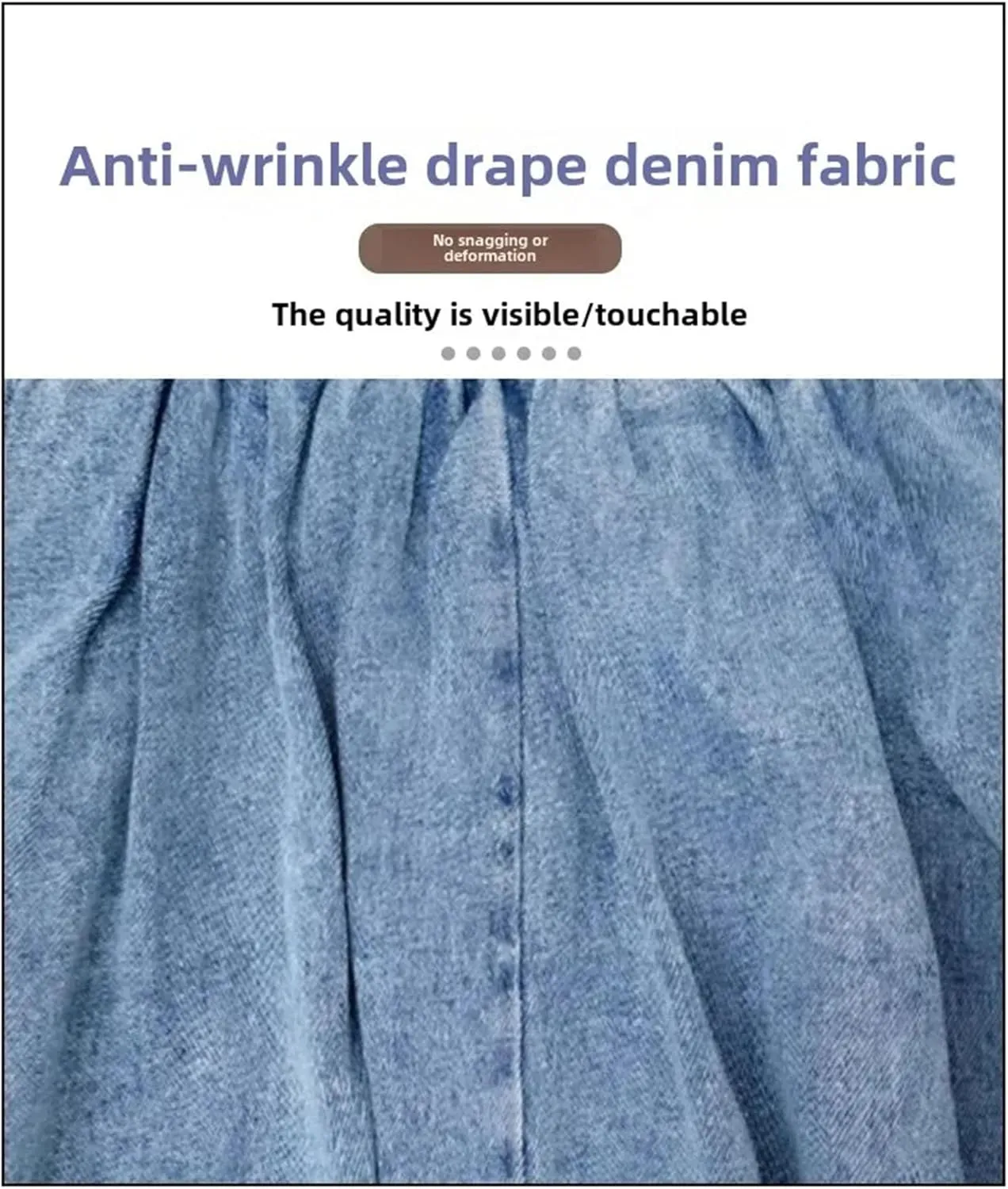 Denim Skirt for Womens Vintage High-Waisted Pleated Slim-Fit Medium-Length Umbrella Jean Skirt