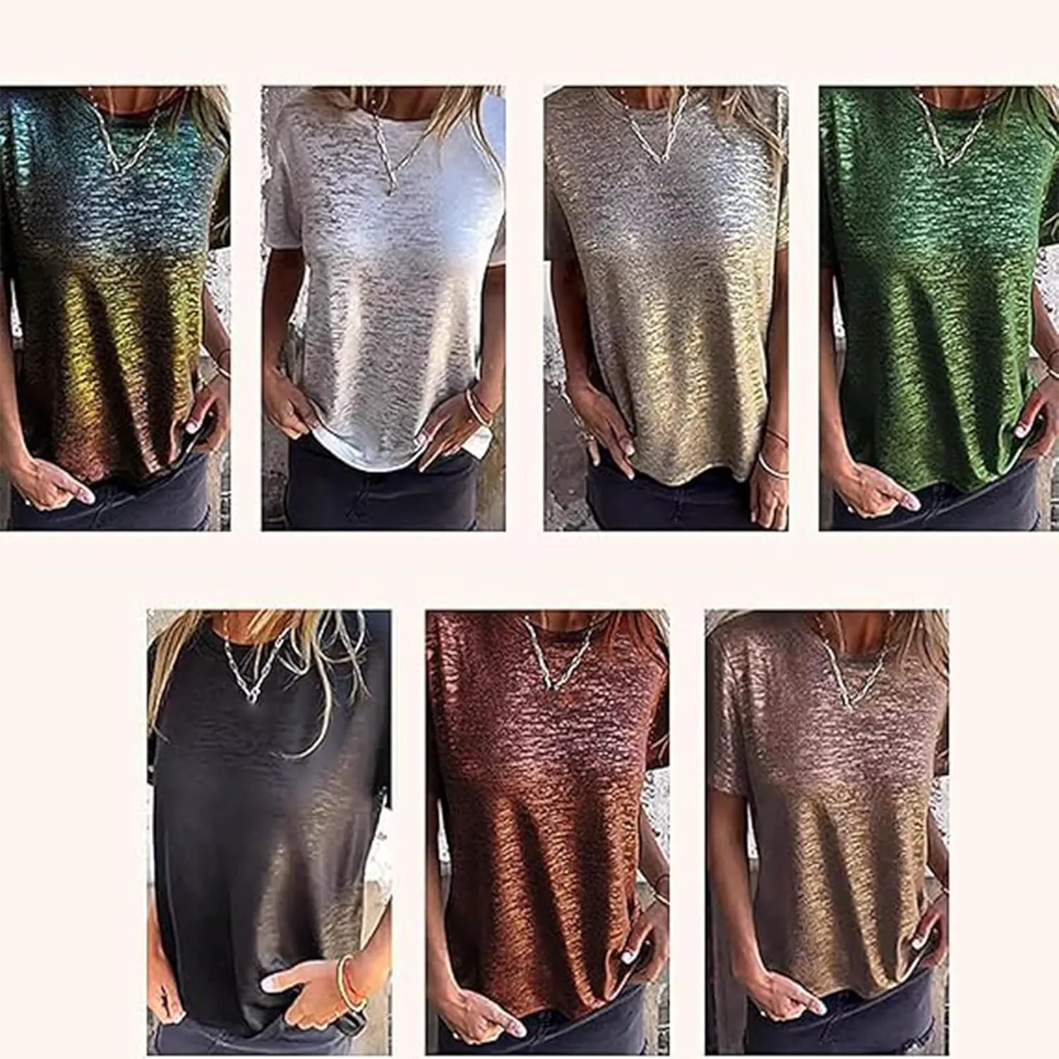 Emboadlie Gold Foil Short-Sleeved T-Shirt, Fortunatie Tshirt, Women's Round Neck Short-Sleeved Summer T-Shirt
