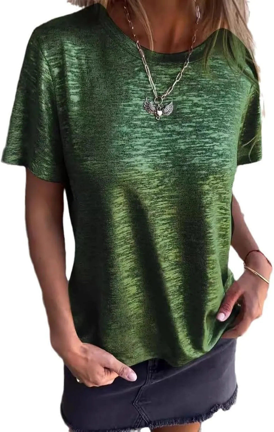 Emboadlie Gold Foil Short-Sleeved T-Shirt, Fortunatie Tshirt, Women's Round Neck Short-Sleeved Summer T-Shirt