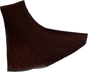 Hcclijo Winter Cashmere Extra-Long Knitted Skirt Thickened Ribbed Knitted Swing A-Line Flared Ankle-Length Knitted Skirt