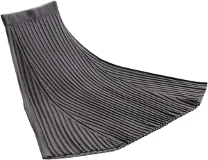 Hcclijo Winter Cashmere Extra-Long Knitted Skirt Thickened Ribbed Knitted Swing A-Line Flared Ankle-Length Knitted Skirt