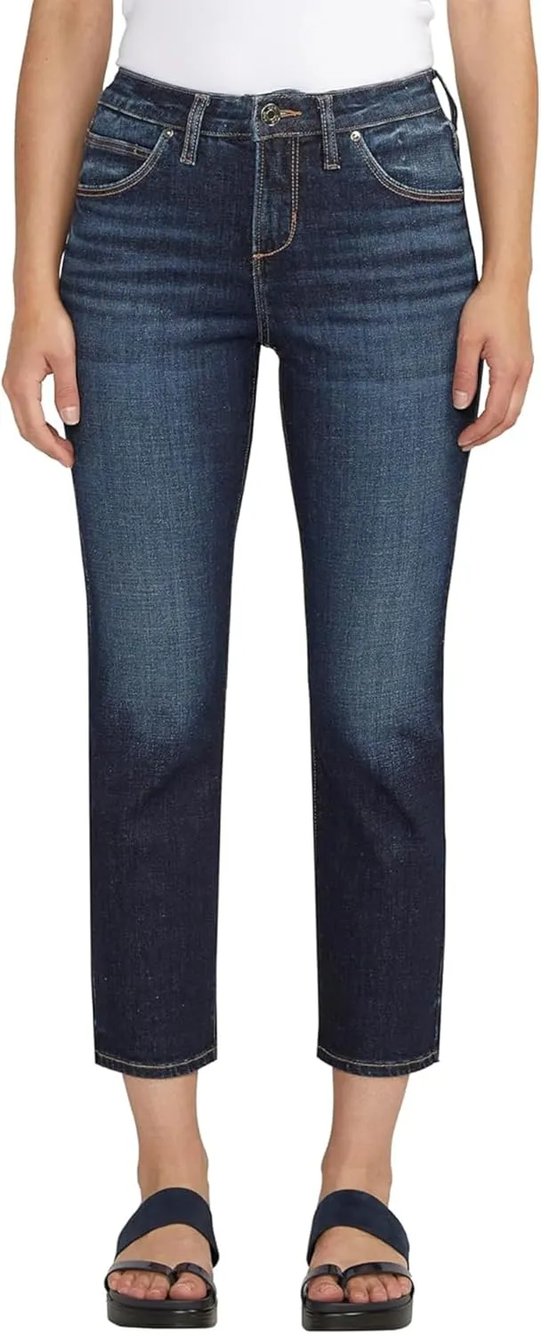 JAG Jeans Women's Ruby Mid Rise Straight Cropped Jeans