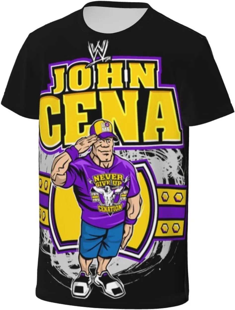 John Wrestler Cena T-Shirt Teen Boy Girl 3D Printing Short-Sleeved T-Shirt Fashion Youth Shirt