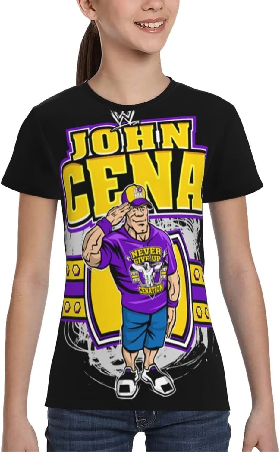 John Wrestler Cena T-Shirt Teen Boy Girl 3D Printing Short-Sleeved T-Shirt Fashion Youth Shirt