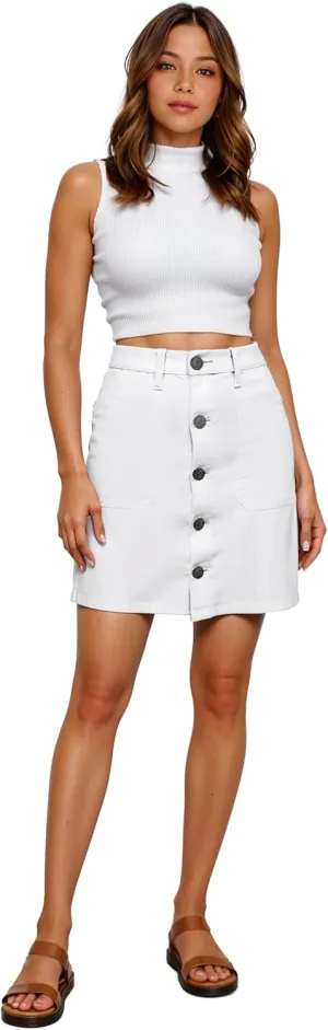 Lexi Womens Super Comfy Stretch Denim Skirt