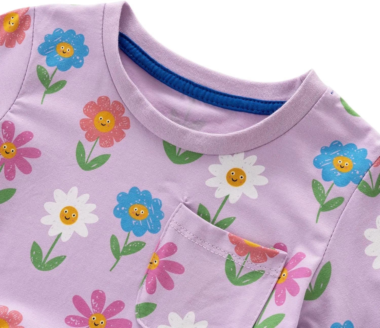 Little Girls Cotton Long Sleeve Casual Dress Toddler Kids Cartoon Floral Print Jersey Dresses 24M-7Yrs